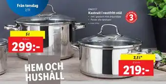 Lidl Kastrull i rostfritt stål erbjuda