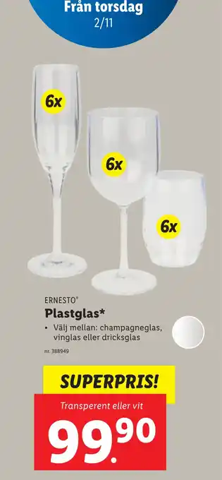 Lidl Plastglas erbjuda