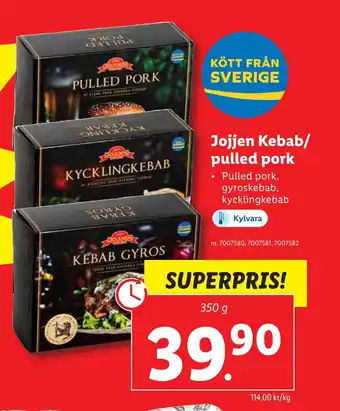 Lidl Jojjen kebab/ pulled pork erbjuda
