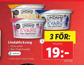 Lidl Lindahls kvarg erbjuda