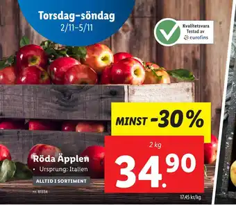 Lidl Röda äpplen erbjuda