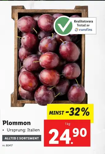 Lidl Plommon erbjuda