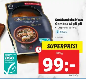 Lidl Smålandskräftan gambas al pil pil erbjuda