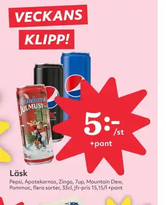 Hemköp Pepsi läskedryck erbjuda