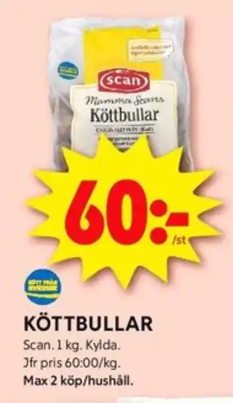 ICA Kvantum Mamma scan köttbullar erbjuda