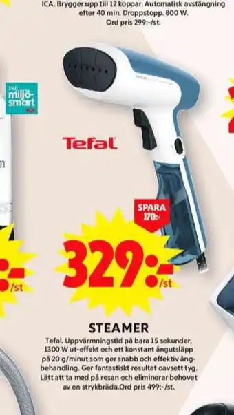 ICA Maxi Tefal steamer erbjuda