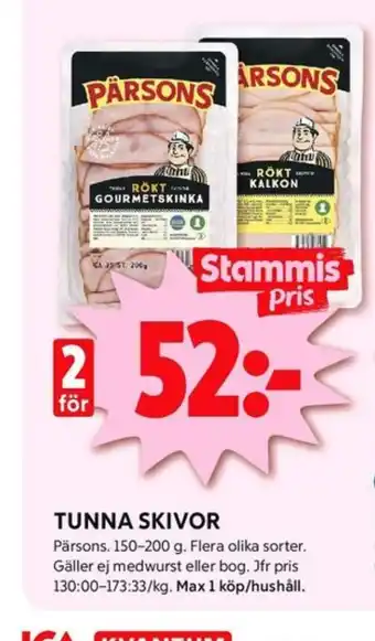 ICA Kvantum Pärsons kalkon erbjuda