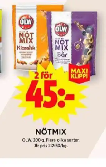 ICA Maxi Olw nötmix erbjuda