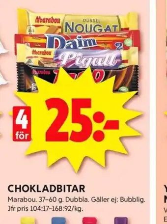 Dubbel nougat chokladbar
