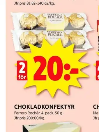 ICA Kvantum Ferrero rocher chokladask erbjuda
