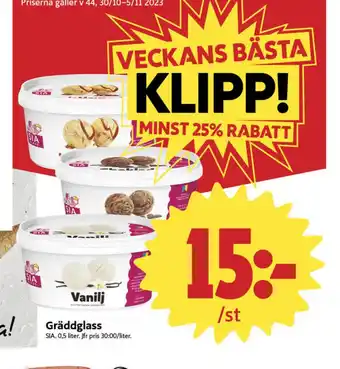 ICA Nära Sia gräddglass erbjuda