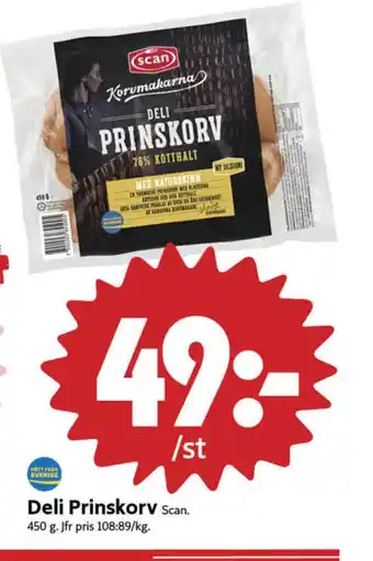 ICA Nära Scan deli prinskorv erbjuda