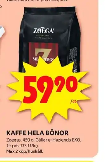 ICA Kvantum Mollbergs blanding kaffebönor erbjuda