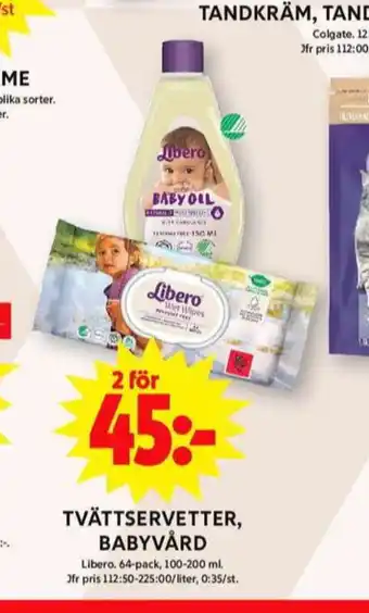 ICA Maxi Libero tvättservetter erbjuda