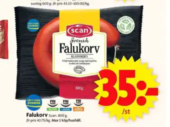 ICA Supermarket Scan falukorv erbjuda