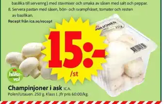 ICA Supermarket Ica champinjoner erbjuda