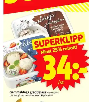 ICA Supermarket Triumf gräddglass erbjuda