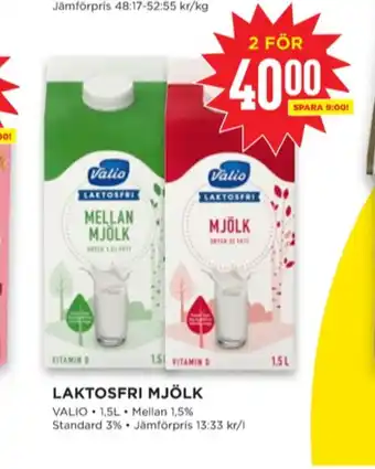 Willys Valio mellanmjölk erbjuda