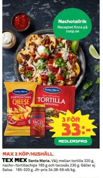 Coop TEX MEX Santa Maria erbjuda