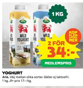 Coop Daglivs Yoghurt erbjuda