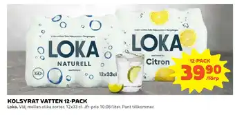 Coop Konsum Kolsyrat vatten 12-pack erbjuda
