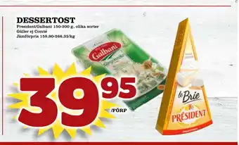 Nelins Dessertost erbjuda