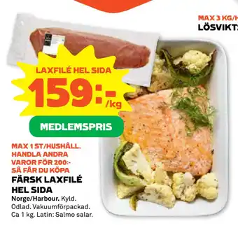 Stora Coop Färsk laxfilé hel sida erbjuda