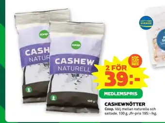 Stora Coop Cashewnötter erbjuda