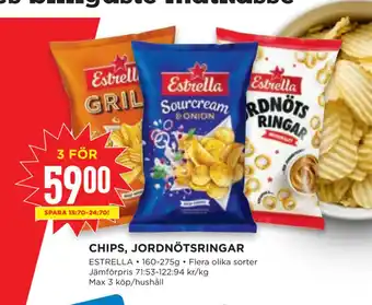 Willys Chips, jordnötsringar erbjuda