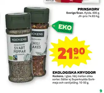 Stora Coop Ekologiska kryddor erbjuda