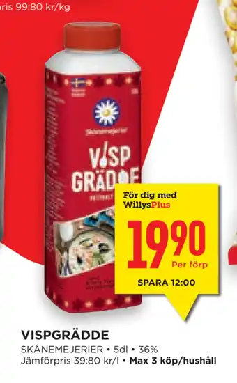 Willys Hemma Vispgrädde erbjuda