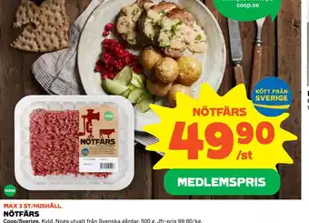Coop Nötfärs erbjuda