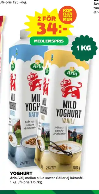 Coop Yoghurt erbjuda