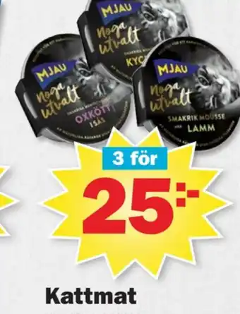 Pekås Mjau kattmat erbjuda