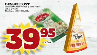 MatArket Dessertost erbjuda