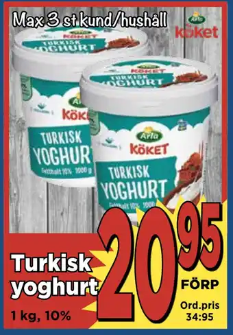 Supergrossen Turkisk yoghurt erbjuda