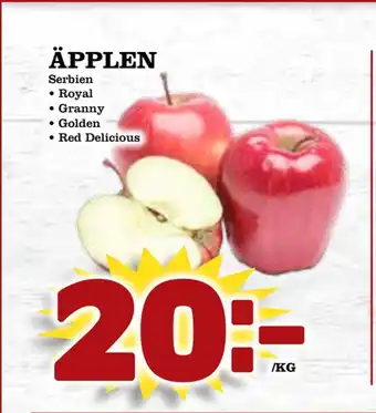 Supergrossen Äpplen erbjuda