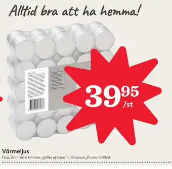 Hemköp Värmeljus erbjuda