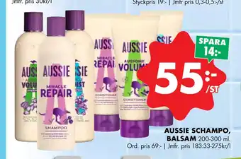 ÖoB Aussie schampo, balsam erbjuda
