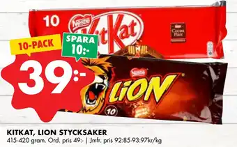 Kitkat, lion stycksaker
