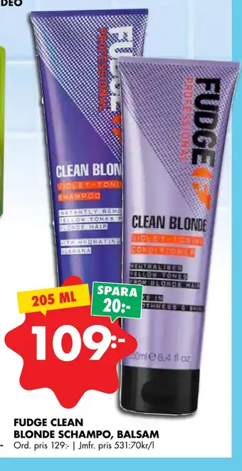 ÖoB Fudge clean blonde schampo, balsam erbjuda