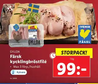 Lidl GYLLDA Färsk kycklingbröstfilé erbjuda