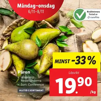 Lidl Päron erbjuda