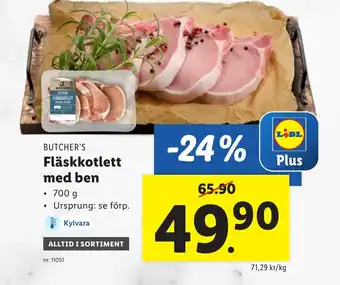 Lidl Fläskkotlett med ben erbjuda