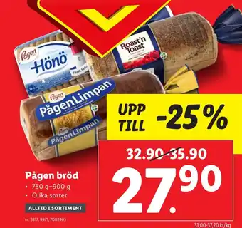 Lidl Pågen bröd erbjuda