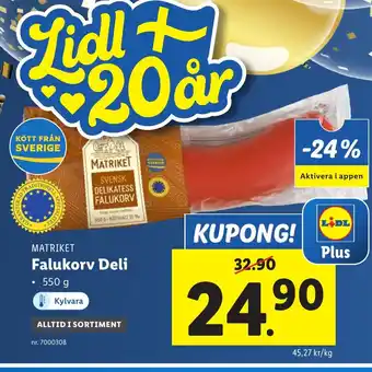 Lidl MATRIKET Falukorv Deli erbjuda