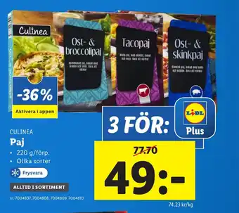 Lidl CULINEA Paj erbjuda