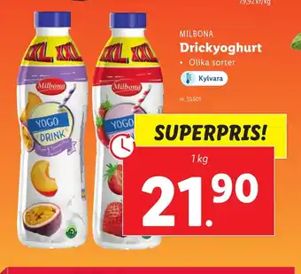 Lidl MILBONA Drickyoghurt erbjuda