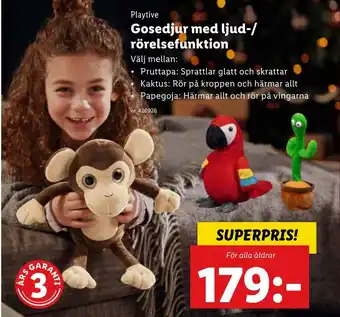 Playtive Gosedjur med ljud-/ rörelsefunktion