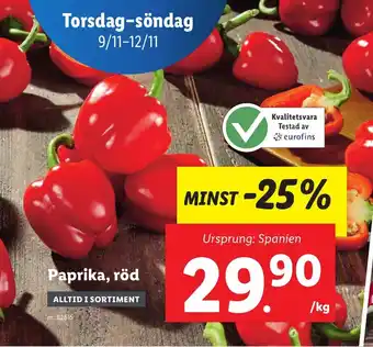 Lidl Paprika, röd erbjuda